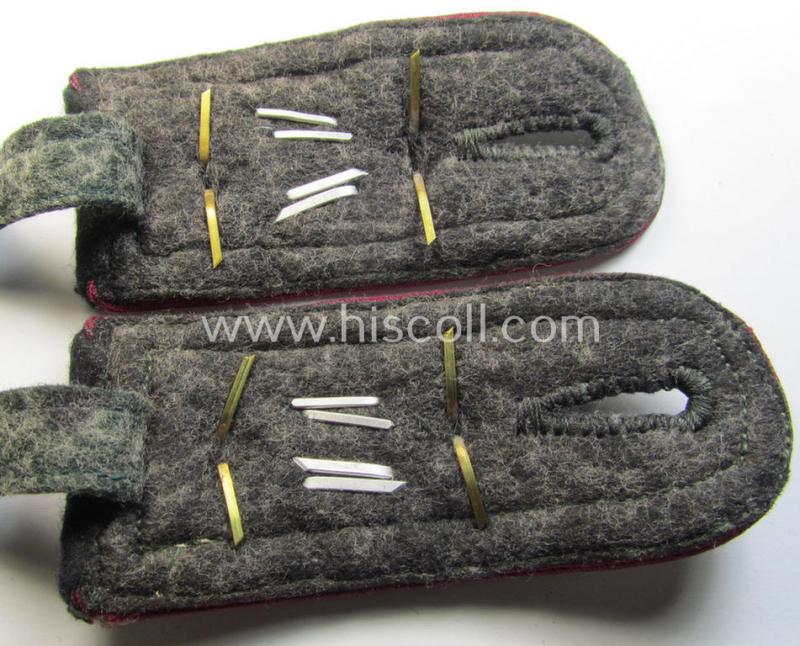 Attractive - and fully matching! - pair of WH (Heeres), early-war-period- (ie. 'M36 o. M40'-pattern) 'cyphered' NCO-type shoulderstraps as was intended for - and worn by! - an: 'Oberfeldwebel des (Nebel)Werfer-Rgts. 53'