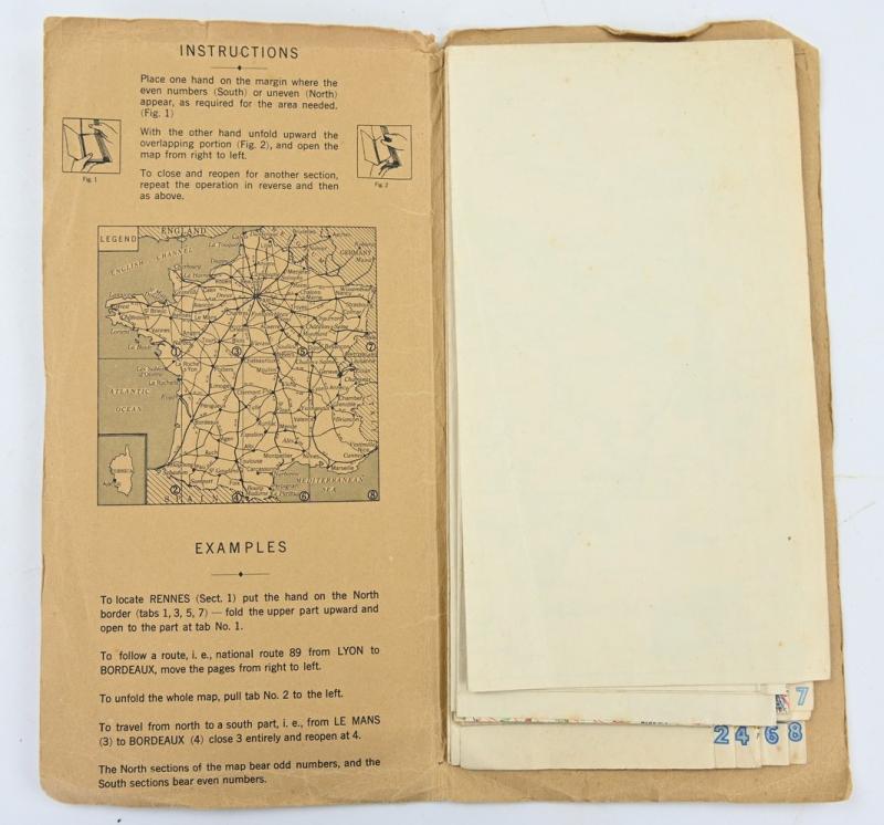 US WW2 Roadmap of France 1944