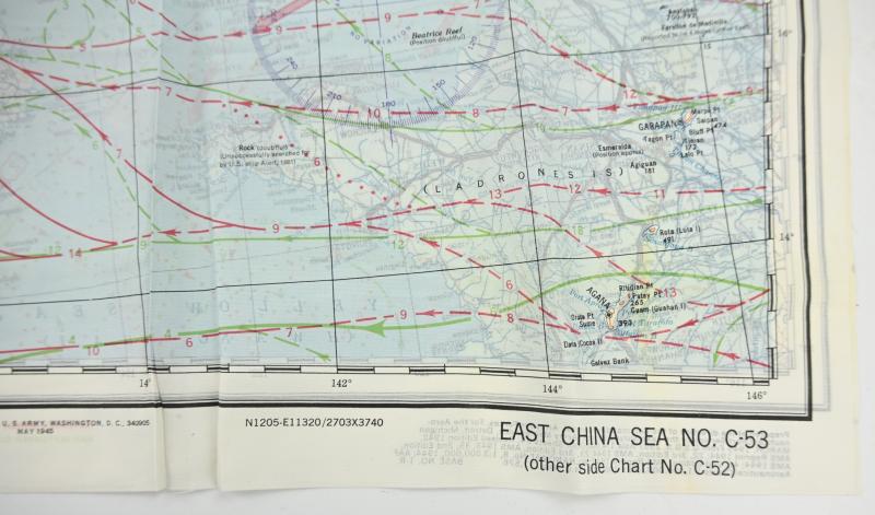 USAAF WW2 Escape Map 'Japan / East China Sea'