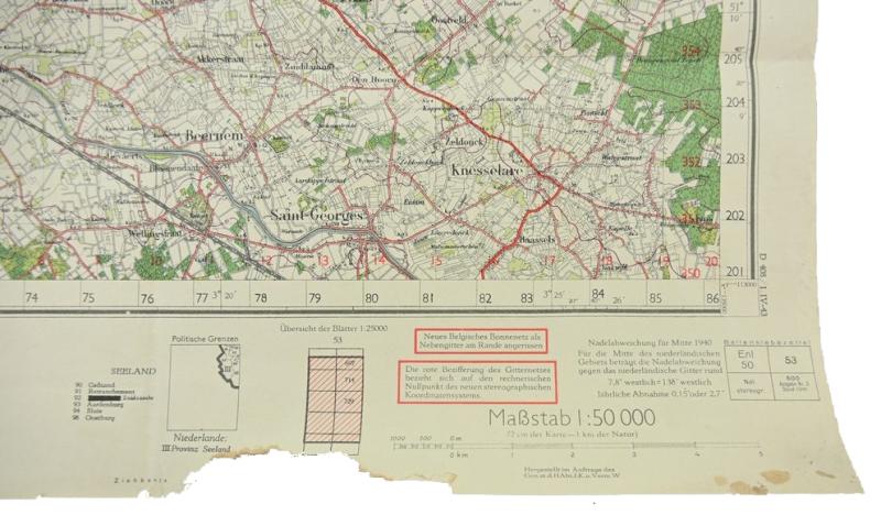 German Roadmap 'Sluis' Holland 1941