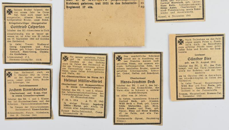 German Third Reich Era Death Messages