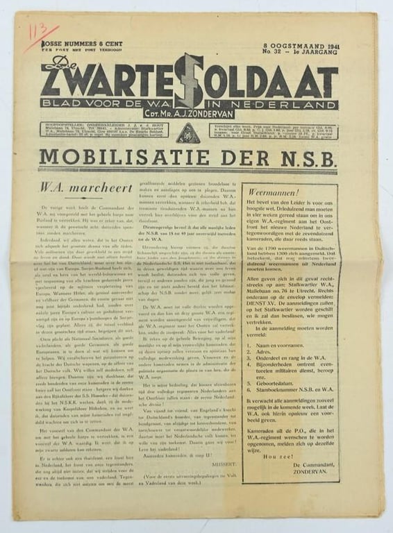 Dutch SS Magazine 'De Zwarte Soldaat' 1941