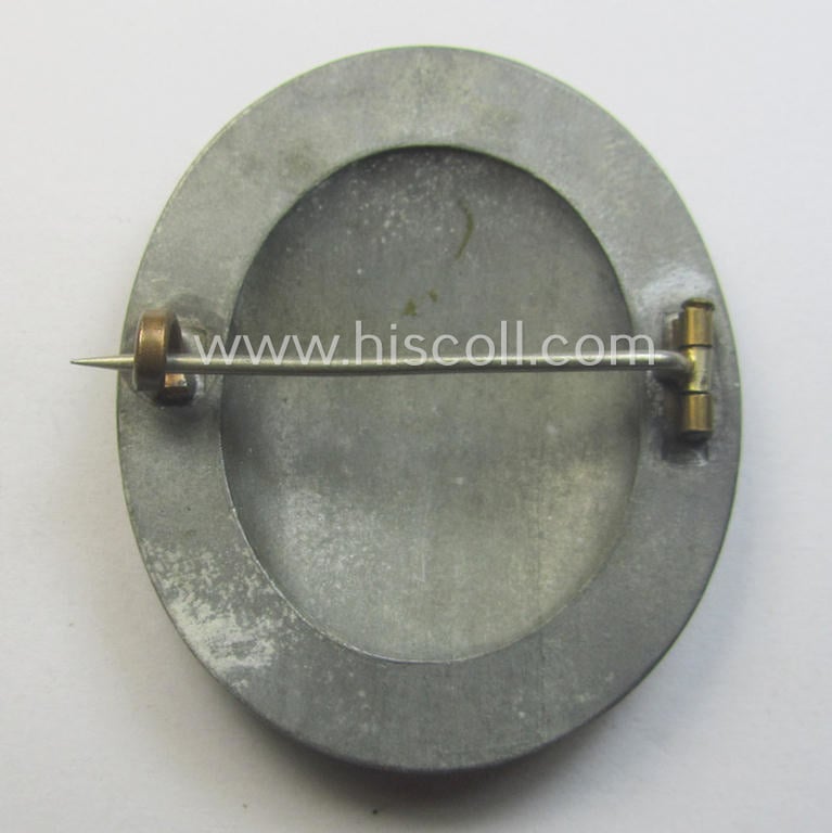 Unusally seen, 'Reichsnährstand'- (ie. 'RNSt.'-) related loyal-service brooch ('Brosche') being a non-maker-example showing the (Runic-styled!) text: 'Reichsnährstand - Landesbauernschaft Bayern - für 10 Jahre Treue Dienste'