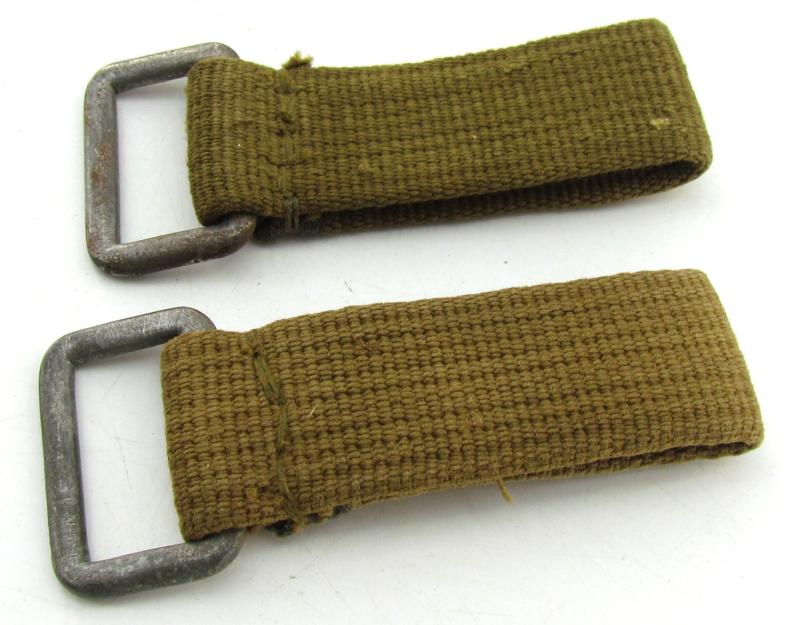 2 x Wehrmacht tropical ‘Afrikakorps’ D-ring in webbing