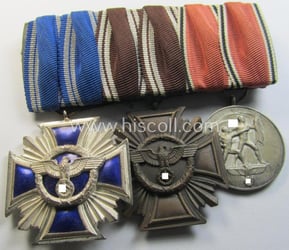 Superb, 3-pieced N.S.D.A.P.-related medal-bar (ie. 'Ordenspange') showing a:...
