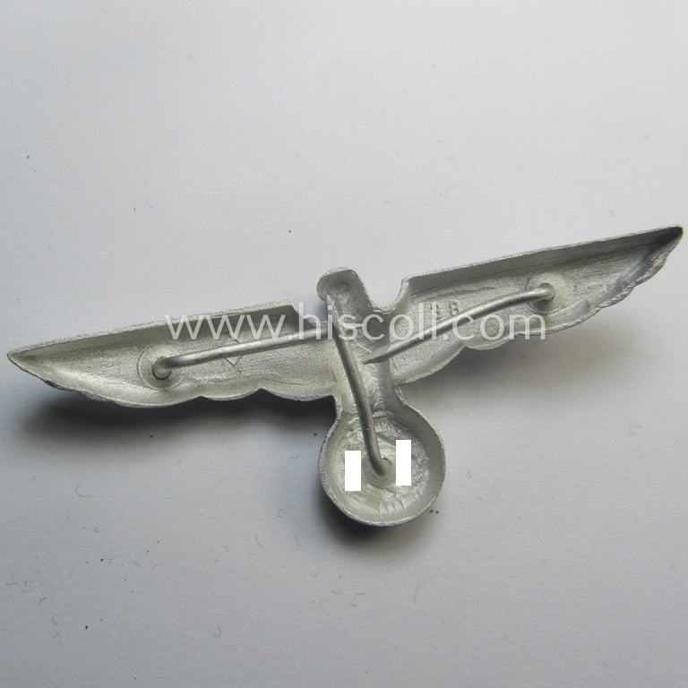 Fully matching WH (Heeres) NCO- (ie. officers'-) type (and aluminium-based!) visor-cap insignia-set for attachment onto the various NCO- ie. officers'-type visor-caps (ie. 'Schirmmützen')
