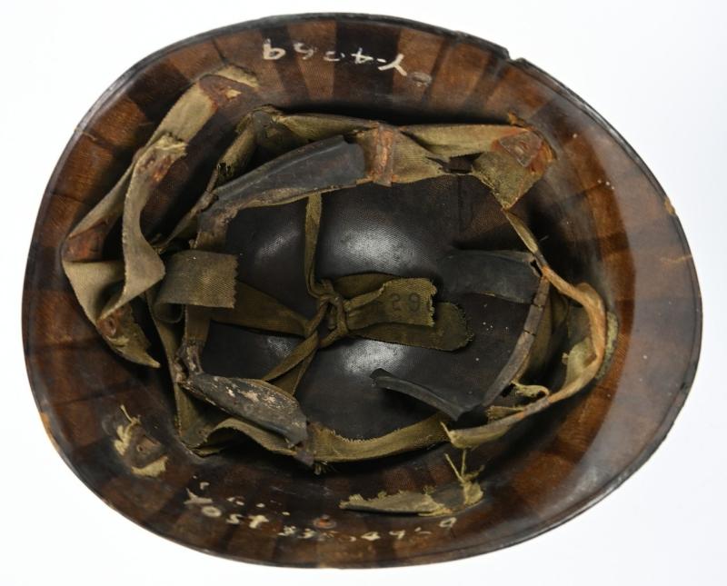 US WW2 Named M1 Helmet Liner '5th Infantry Division'