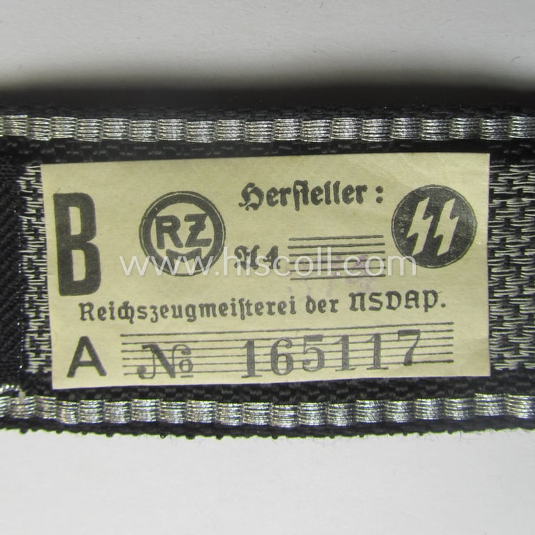 Stunning, Waffen-SS officers'-type, 1939/40-pattern cuff-title (ie. 'Ärmelstreifen') as executed in flat-wire 'BeVo'-weave-pattern (in Gothic-styled script!) for an officer within the: SS-Rgt. 'Deutschland' (2. SS-Pz-Div. "Das Reich")