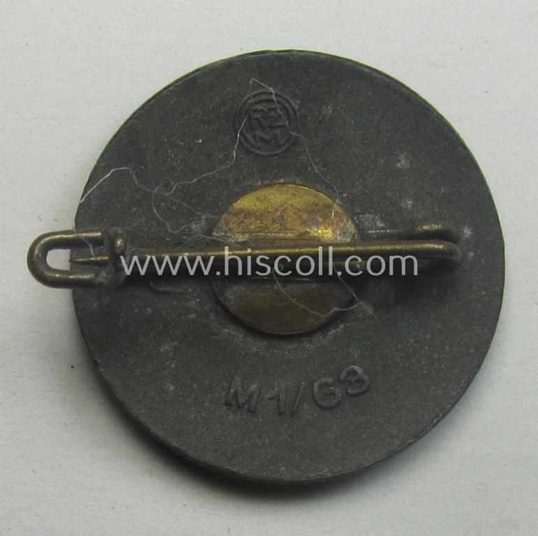 'Painted- (ie. sprayed'-) pattern 'N.S.D.A.P. - Parteiabzeichen' showing the (rarely seen!) makers'-designation: 'RzM' and/or: 'M1/63'