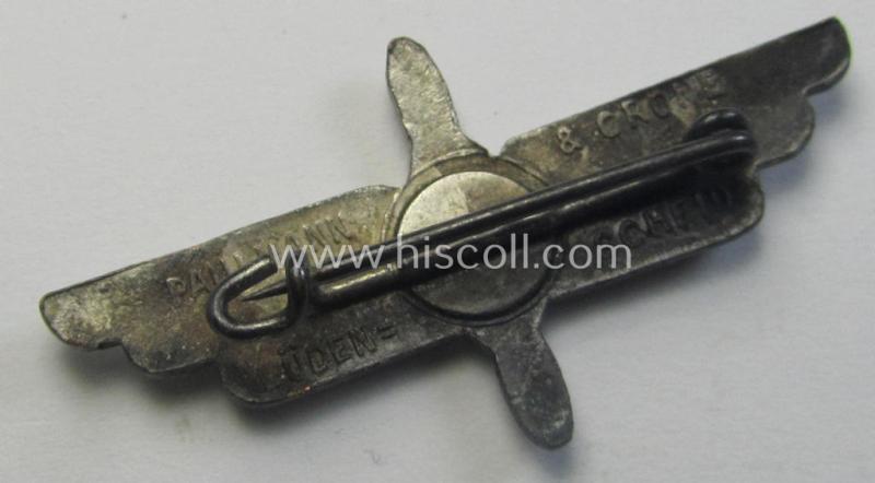 Attractive - and scarcely seen! - HJ/DLV- (ie. 'HJ' o. 'Deutsches Luftsport Verband'-) related 'tinnie' (ie. 'Tagungs- o. Veranstaltungsabzeichen') showing a: 'Luftsportscharen'-sign, HJ-'Raute' and text: 'Norderney 1934 - Wir Fliegen'