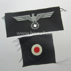 Mid-war-period, WH (Heeres) 'Panzer' cap-eagle & cocarde-set (ie....
