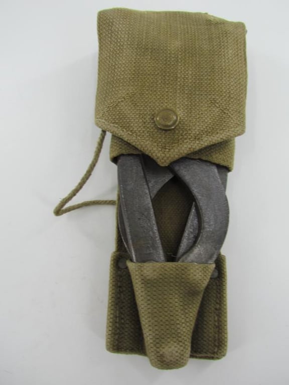 British WWII Wire Cutter in ( Blancoed ) Webbing Cover