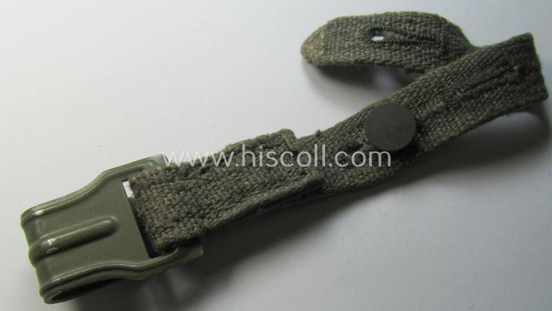 Neat - and not that easily encountered! - replacement carrying-strap (ie. 'Tragelasche für Gasmaskenbuchse') as was specifically intended for usage on the German WWII-period gas-mask-cannisters being a non-maker-marked example