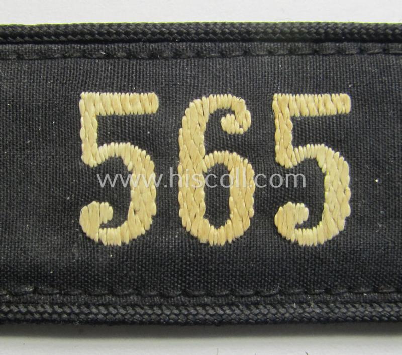 Attractive - and naturally single! - black-piped, so-called: 'DJ- o. Deutsches Jungvolk' shoulderstrap as was intended for usage by a: 'DJ-Mitglied' who served within the: 'Bann 565' (565 = 'Spittal')