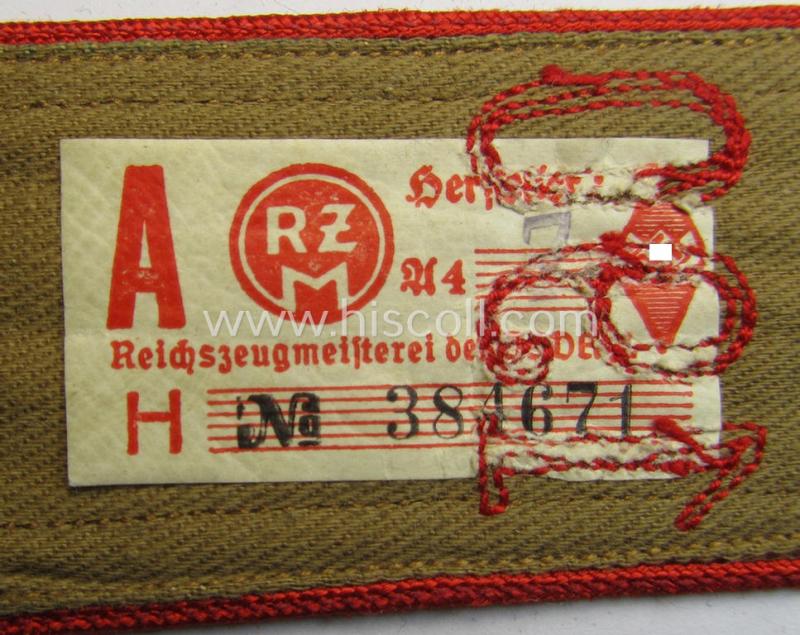 Early-pattern, 'HJ'- (ie. 'Hitlerjugend'-) shoulderstrap for usage by a: 'Hitlerjunge' who was attached to the: 'Oberbann I - Bann 190' (Bann 190 = Bann Stade situated in the 'Gebiet Nord Nordsee')