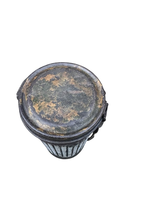 Camo Gasmask (Normandy) Found in Caen Normandy (mask is missing) Named