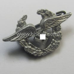 WH (Lufwaffe) related, silver-toned and aluminium-based membership-badge (ie....