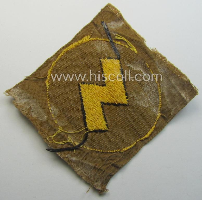 DJ (ie. 'Deutsches Jungvolk') arm-badge as was specifically intended for usage by a member who served within the: 'Oberbann 2' (being a never used example that is void of an 'RzM'-etiket)