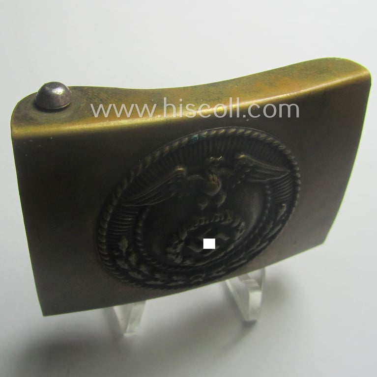 Smaller-sized- (and I deem pre-war-period!) so-called: SA (ie. 'Sturmabteilungen') copper- (ie. 'brass'-) based 'miniature'-belt-buckle that comes in a moderately used- ie. worn, condtion