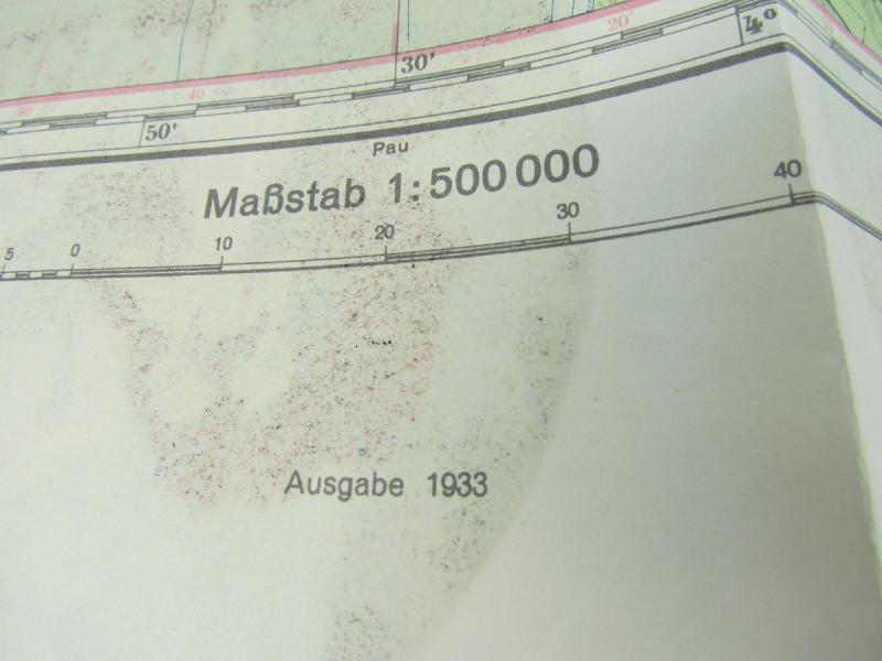 Luftwaffe Navigation Map Bordeaux France 1933  ( SCHWERTER ZU PFLUGSCHAREN)