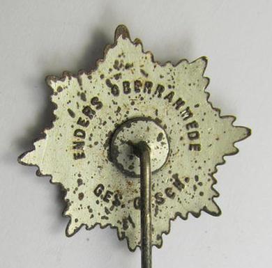 Semi-enamelled RLB- (ie. 'Reichluftschützbund') 'Zivilabzeichen' or: civil-attire badge (of the first pattern) that is neatly maker- (ie. 'Enders u. Oberrahmede'-) marked and bearing a patent-pending- (ie. 'Ges.Gesch.'-) marking on its back