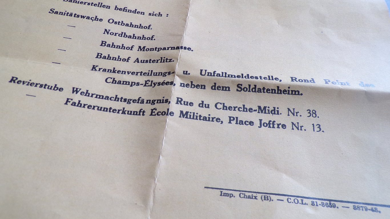Wehrmacht Anti-VD Warning Pamphlet PARIS