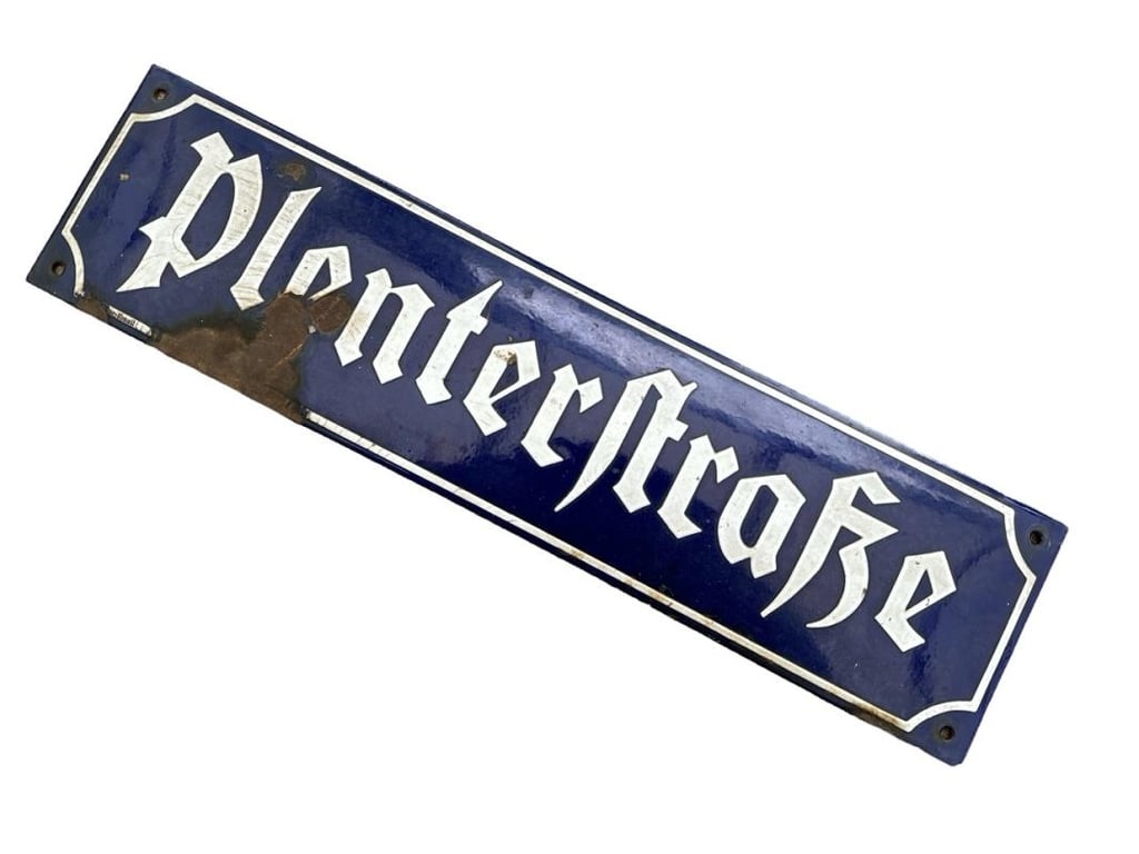 WWII German Enamelled Street Sign