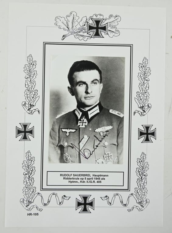 Signature of Wehrmacht Heer KC Recipient 'Rudolf Sauerbrei'
