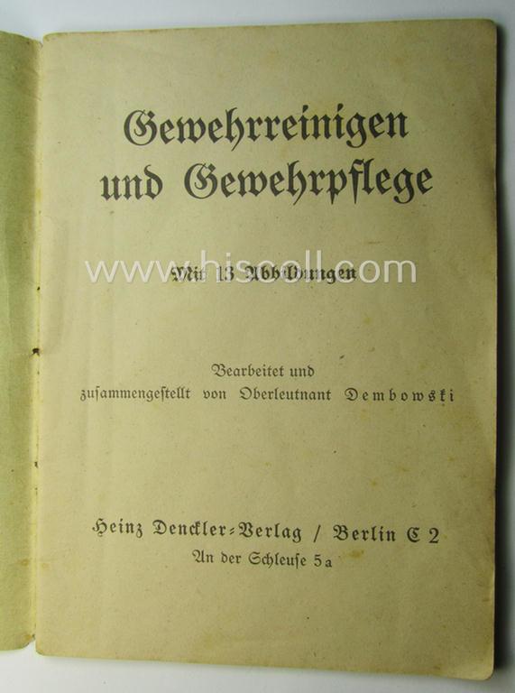 WH-related instruction-booklet entitled: 'Gewehrreinigen und Gewehrpflege'