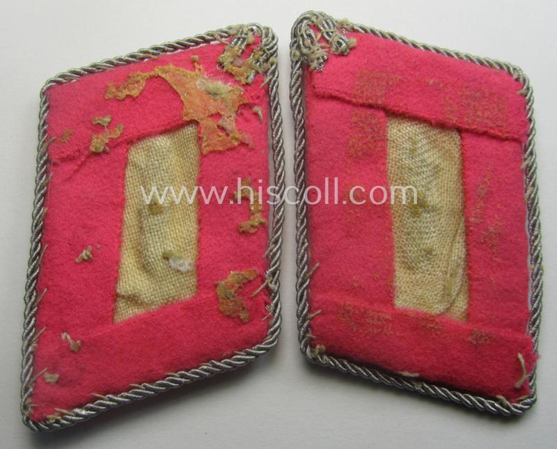 Fully matching - and actually scarcely encountered! - pair of WH (Luftwaffe) collar-tabs (ie. 'Kragenspiegel') as was intended for usage by a: 'Flieger-Stabsingenieur' (being a rank similar to: 'Major')