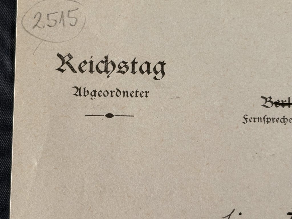 GERMAN WWII VERY RARE GREGOR STRASSER HAND SIGNED AUTOGRAPH LETTER SIGNED