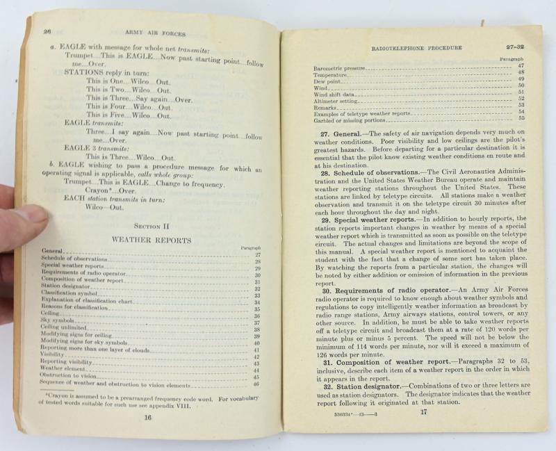 US WW2 Technical Manual TM 1-460 'Radiotelephone Procedure'