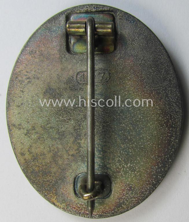 Neat, silver-class woundbadge (or: 'Verwundeten Abzeichen in Silber') being a nicely maker- (ie. '107'-) marked example (as was produced by the desirable 'Hersteller' ie. maker: 'Carl Wild')