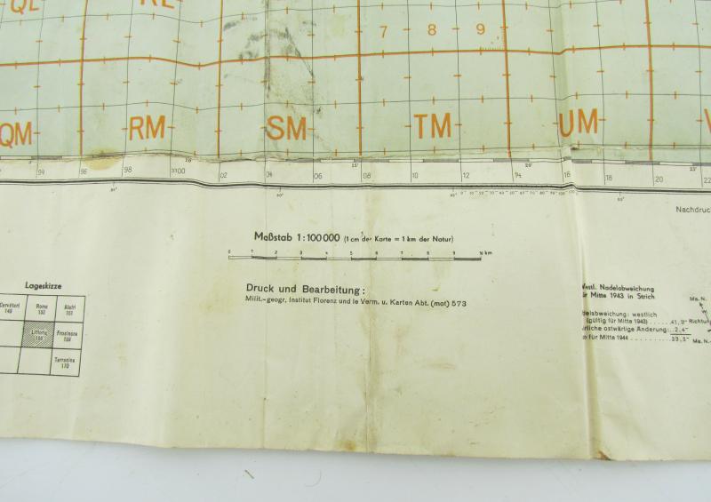 Wehrmacht "Truppenkarte" Littoria ( Italy ) 1943