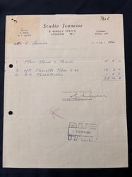 VERY RARE JOHN LENNON (BEATLES) HAND SIGNED RECEIPT...