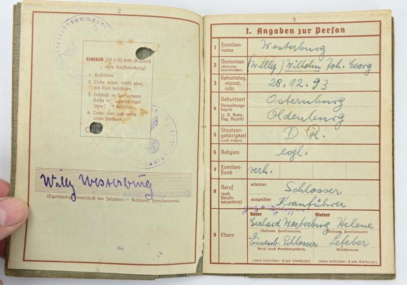 German WH Wehrpass 'Willy Westerburg'