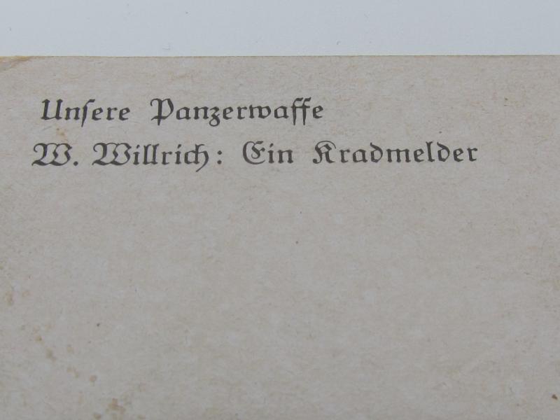 Postcard W. Willrich : Kradmelder einer Panzer - Vorausabteilung