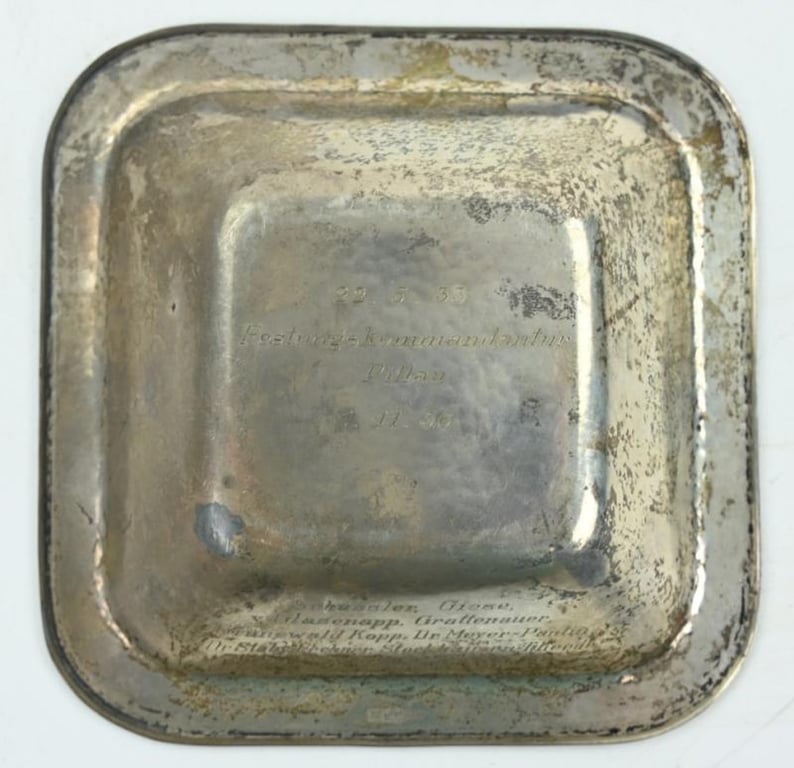 German KM/LW Silver Plate 'Festungskommandatur Pillau'