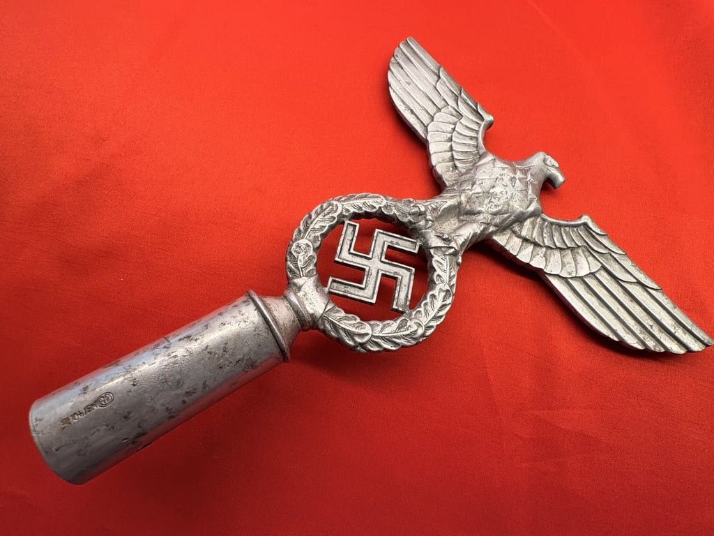 AUTHENTIC ORIGINAL 1938 WWII GERMAN NSDAP POLITICAL LEADERS FLAG POLE EAGLE FINIAL. ADDITIONAL PHOTOS