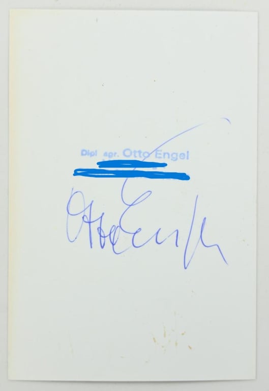 Signature of Luftwaffe KC Recipient 'Otto Engel'