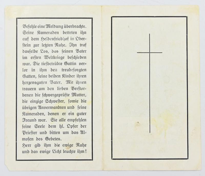 German WH Deathcard 'August Bender'