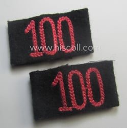 Pair of WH (Heeres) 'Panzer'-related so-called: regimental shoulderstrap-'slip-ons'...