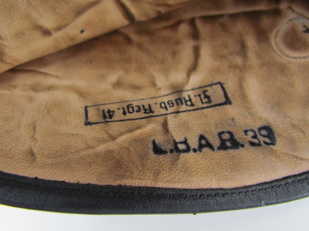 Early Luftwaffe Kradmelder Leather Gloves – L.B.A. 39 – Unit Marked