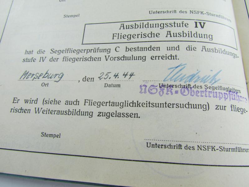 NSFK Nat.Soc. Air Corps Service Book Named