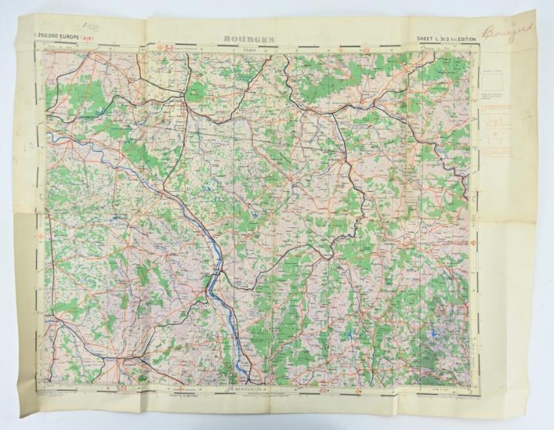 US WW2 Mapcard of Bourges France