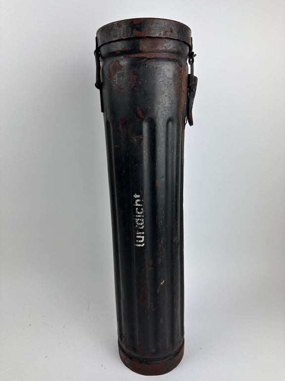 WW2 German Airtight metal container for 10 cm grenade 39 red HL (haul charge).
