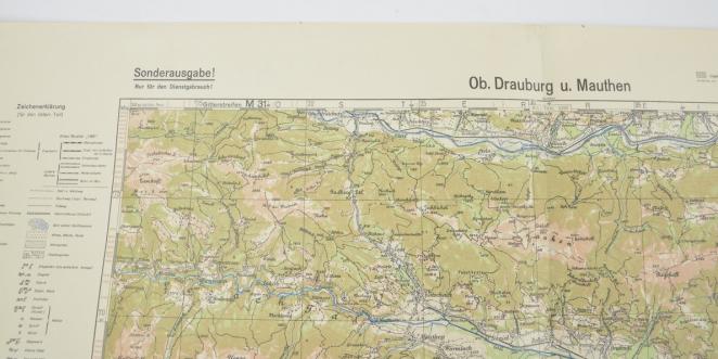 German Mapcard Drauburg und Mauthen Austria