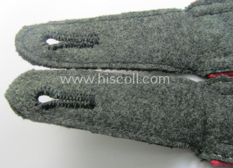 Pair of WH (Heeres), early-war period- (ie. 'M36'- ie. 'M40'-pattern and/or rounded-style) NCO-type shoulderstraps: 'Uffz. eines Panzer- o. Panzerjäger-Rgts. o. Abts.'
