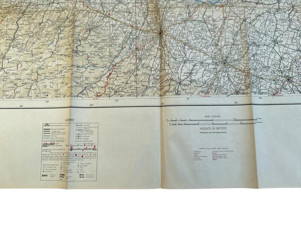 US WWII Road Map for the Italian Campaign ( Sheet nr 8 )