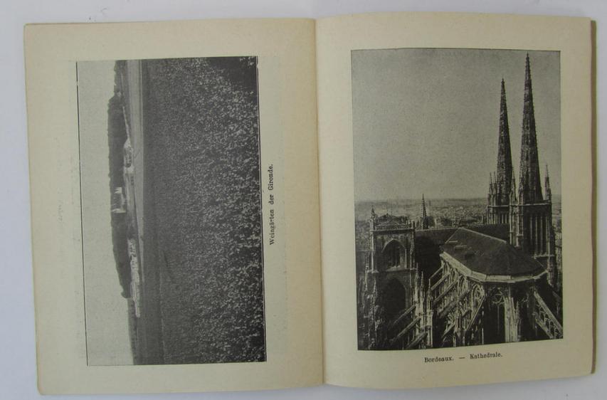 Interesting, French (locally produced-) period publication (or: 'Reiseführer') entitled: 'Kleiner Wegweiser für die Soldaten der Deutschen Südwestarmee und der Atlantikküste', dated: '1940' - nice (albeit used-) condition!